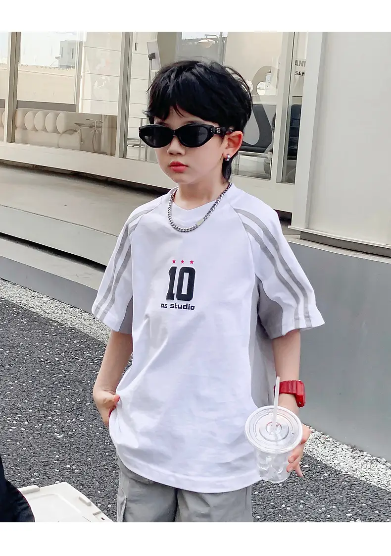 Boys White 1010 Summer T-Shirt 2026 Kids — feature 9