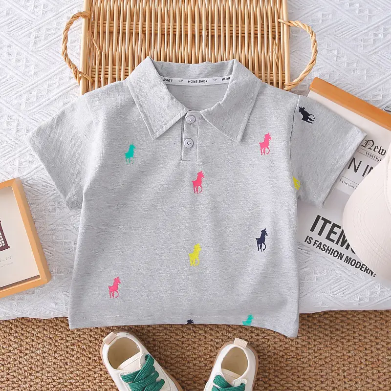 Boys' White Printed Short Sleeve T-Shirt Shorts Set 2025 — feature 11
