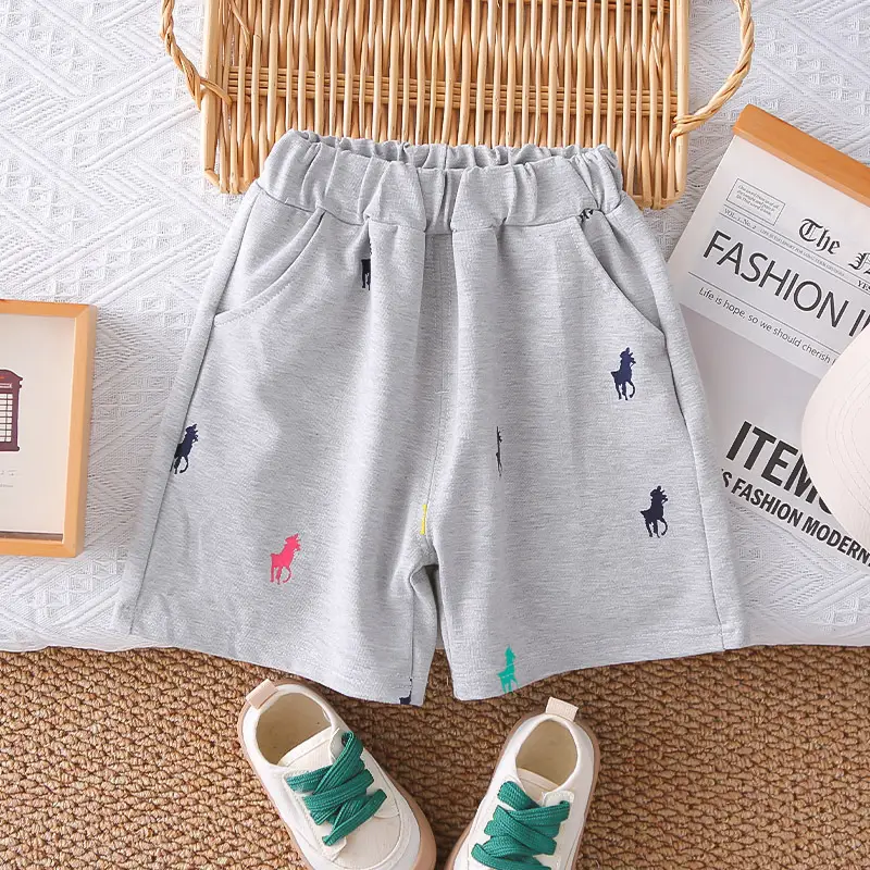 Boys' White Printed Short Sleeve T-Shirt Shorts Set 2025 — feature 18