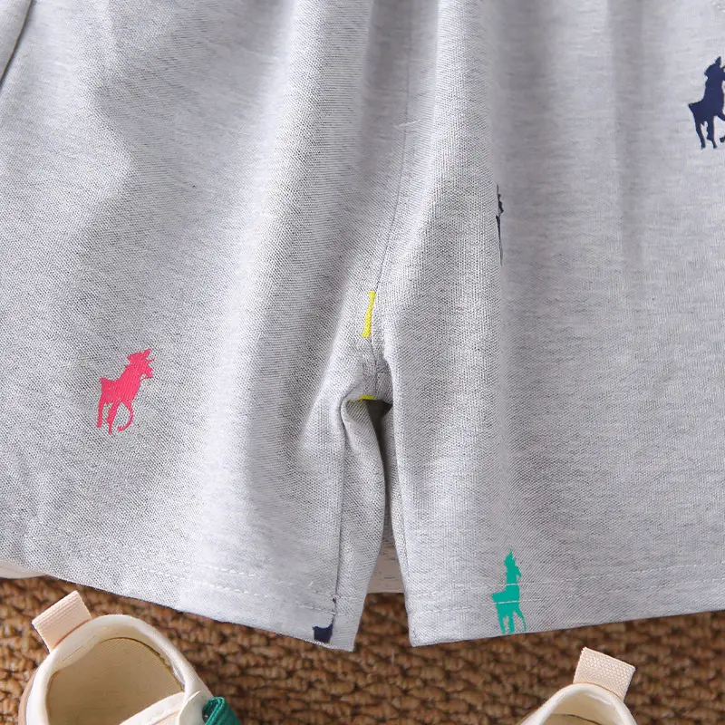 Boys' White Printed Short Sleeve T-Shirt Shorts Set 2025 — feature 21