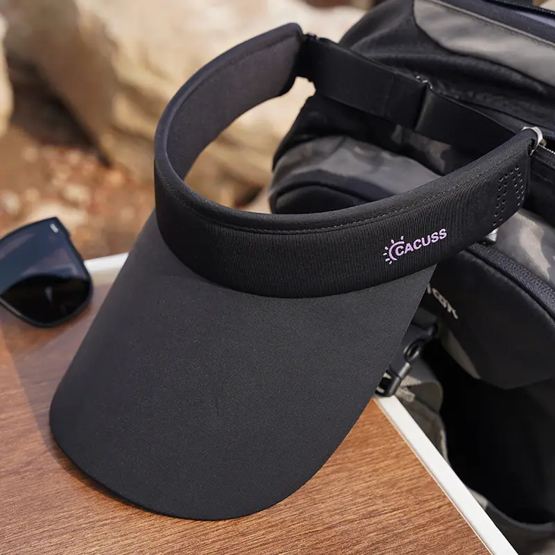 Men Black UV Visor Hat with Brand Logo