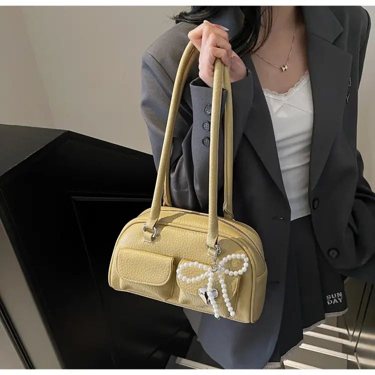 Light Blue Pearl Bow Crossbody Bag for Women — feature 10