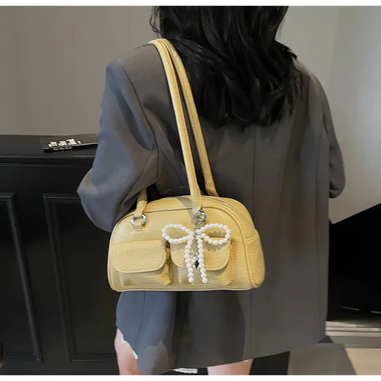 Light Blue Pearl Bow Crossbody Bag for Women — feature 11