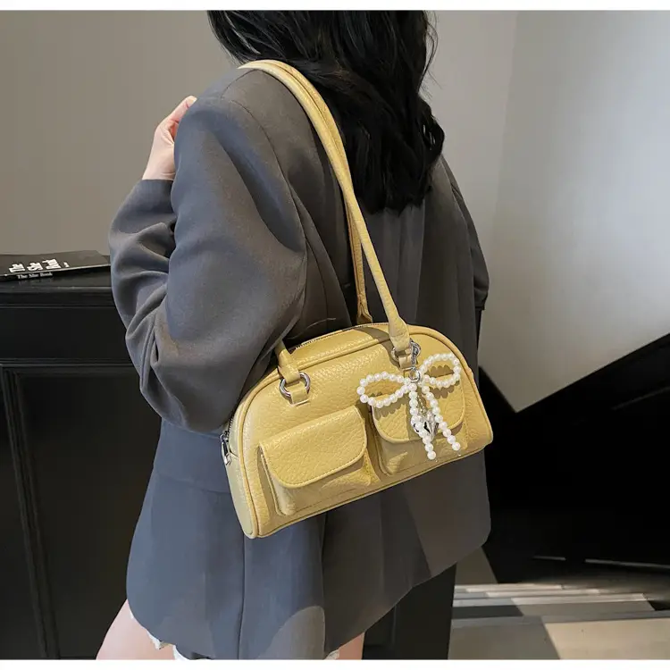 Light Blue Pearl Bow Crossbody Bag for Women — feature 12