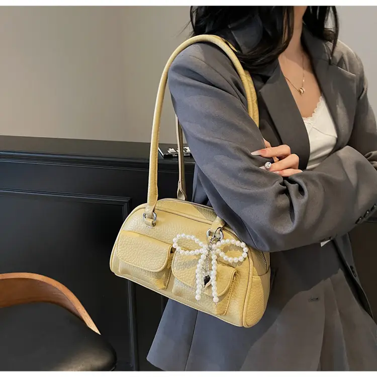 Light Blue Pearl Bow Crossbody Bag for Women — feature 13