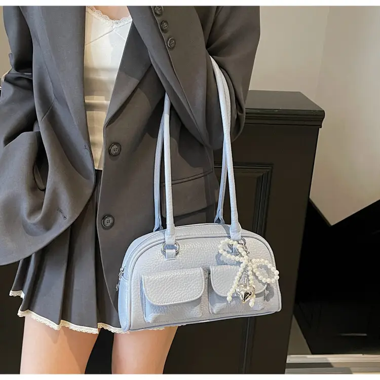 Light Blue Pearl Bow Crossbody Bag for Women — feature 14