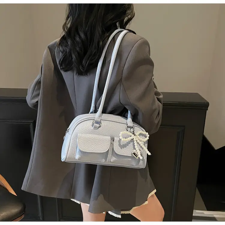 Light Blue Pearl Bow Crossbody Bag for Women — feature 16
