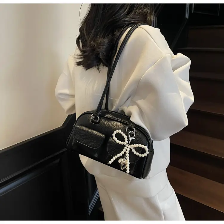 Light Blue Pearl Bow Crossbody Bag for Women — feature 18