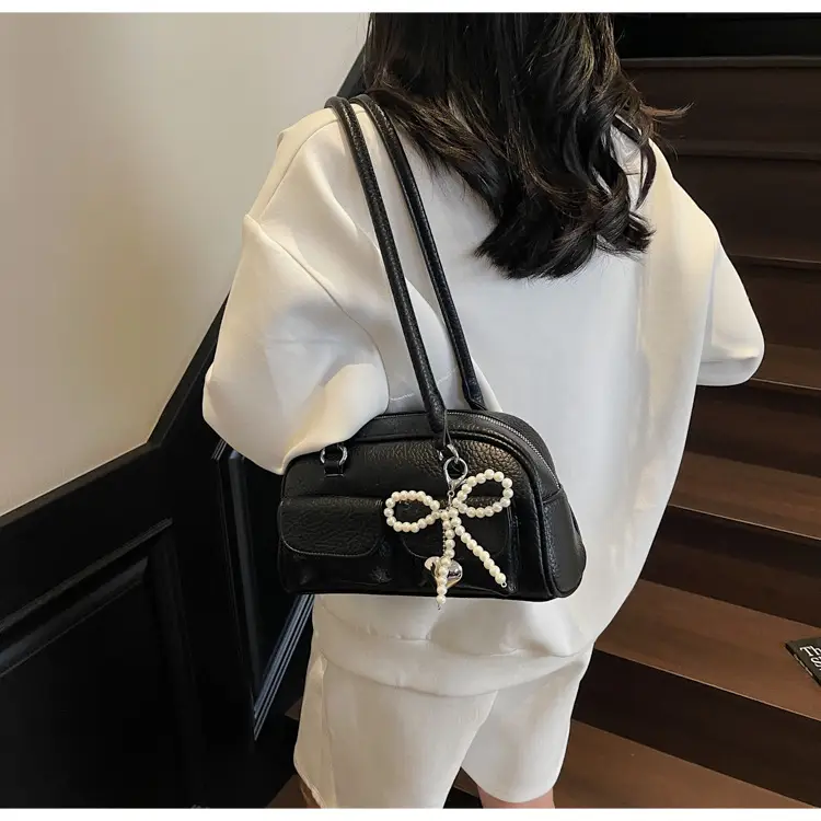 Light Blue Pearl Bow Crossbody Bag for Women — feature 19
