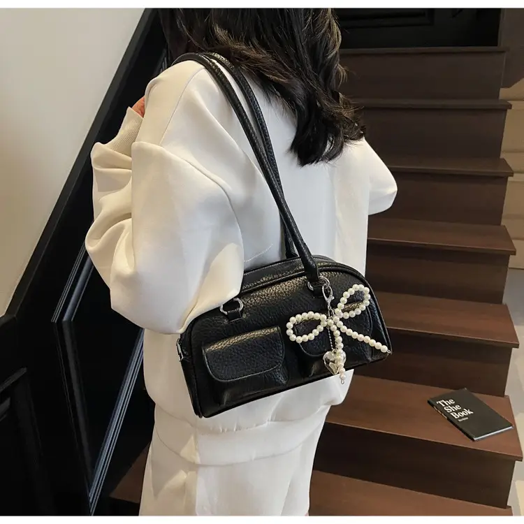 Light Blue Pearl Bow Crossbody Bag for Women — feature 20