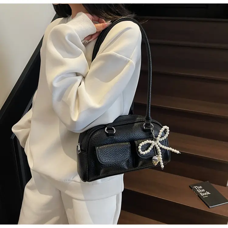 Light Blue Pearl Bow Crossbody Bag for Women — feature 21