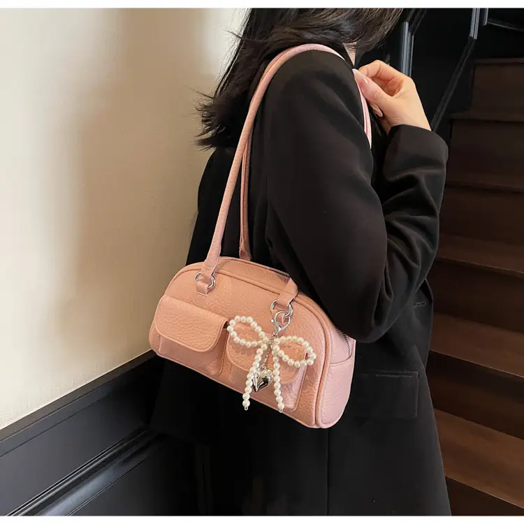 Light Blue Pearl Bow Crossbody Bag for Women — feature 23