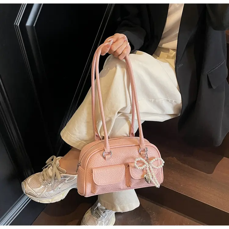 Light Blue Pearl Bow Crossbody Bag for Women — feature 25
