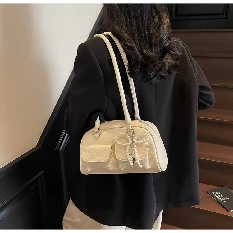 Light Blue Pearl Bow Crossbody Bag for Women — feature 27