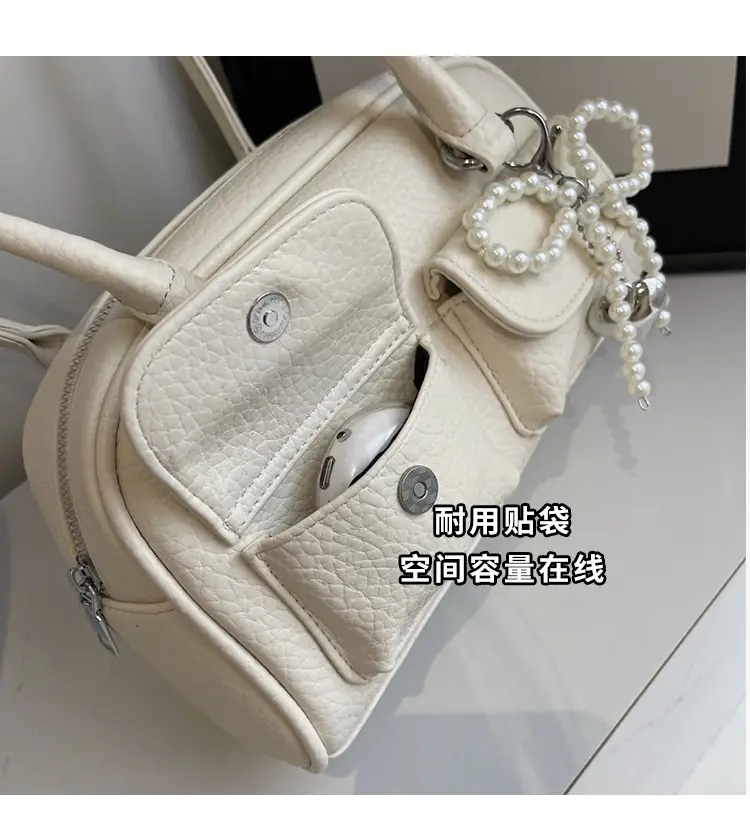 Light Blue Pearl Bow Crossbody Bag for Women — feature 3