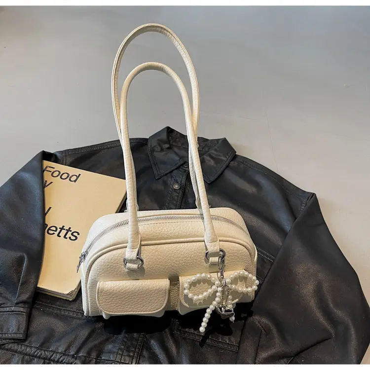 Light Blue Pearl Bow Crossbody Bag for Women — feature 30