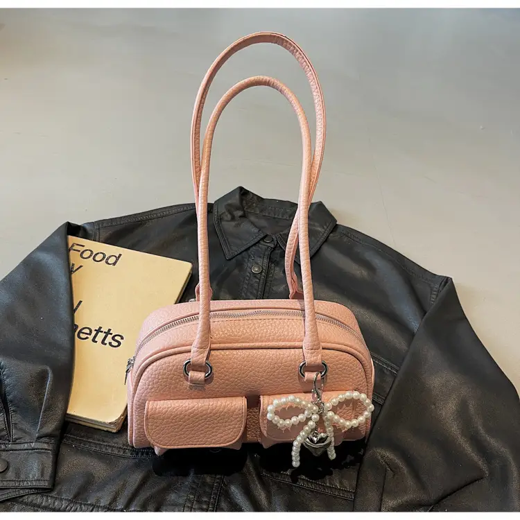 Light Blue Pearl Bow Crossbody Bag for Women — feature 32