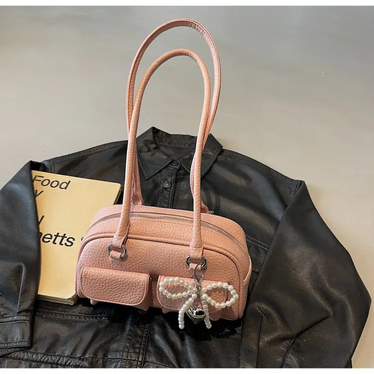 Light Blue Pearl Bow Crossbody Bag for Women — feature 33