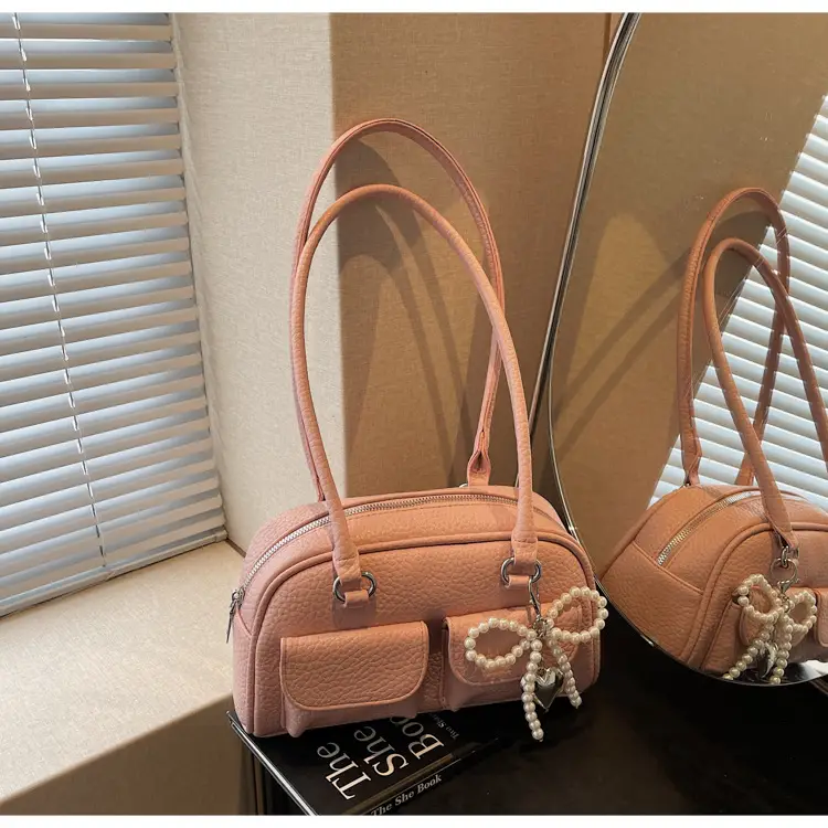 Light Blue Pearl Bow Crossbody Bag for Women — feature 36