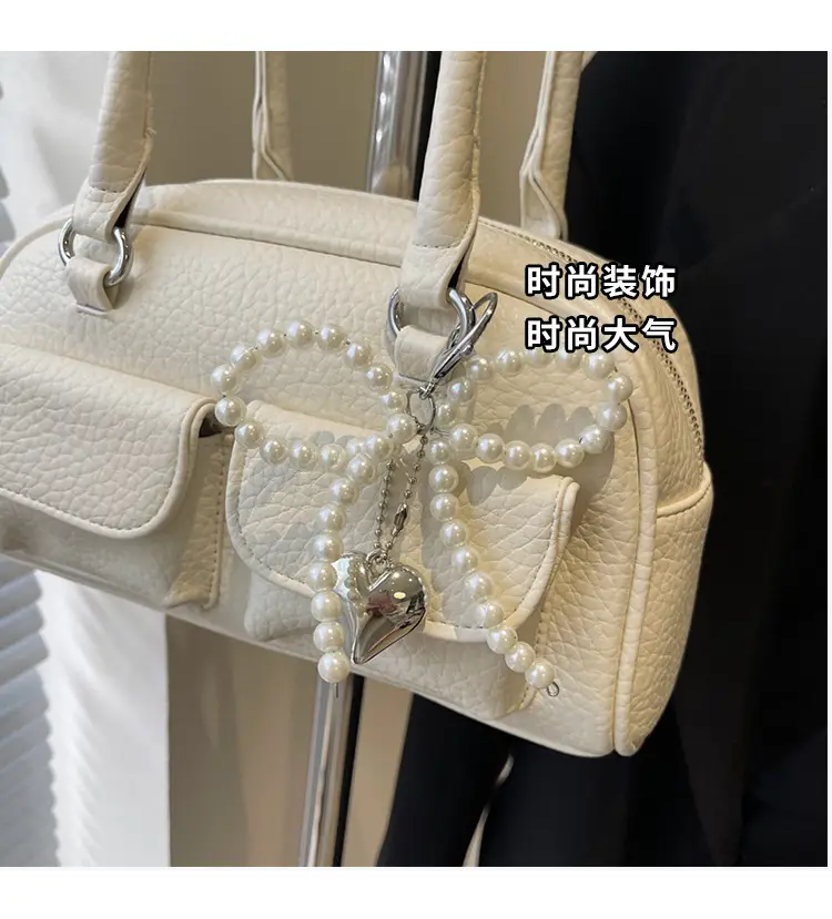 Light Blue Pearl Bow Crossbody Bag for Women — feature 8