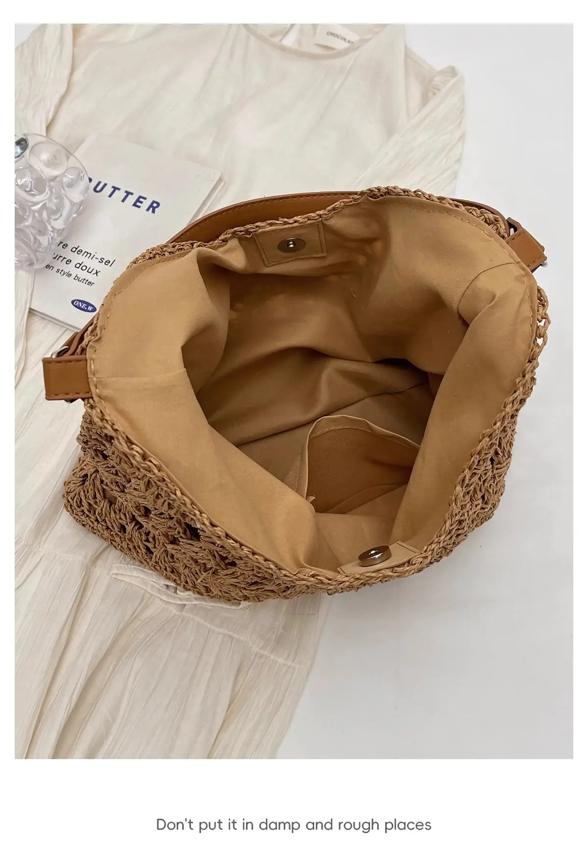 Women's Large Straw Woven Bag for Beach & Commute — feature 11
