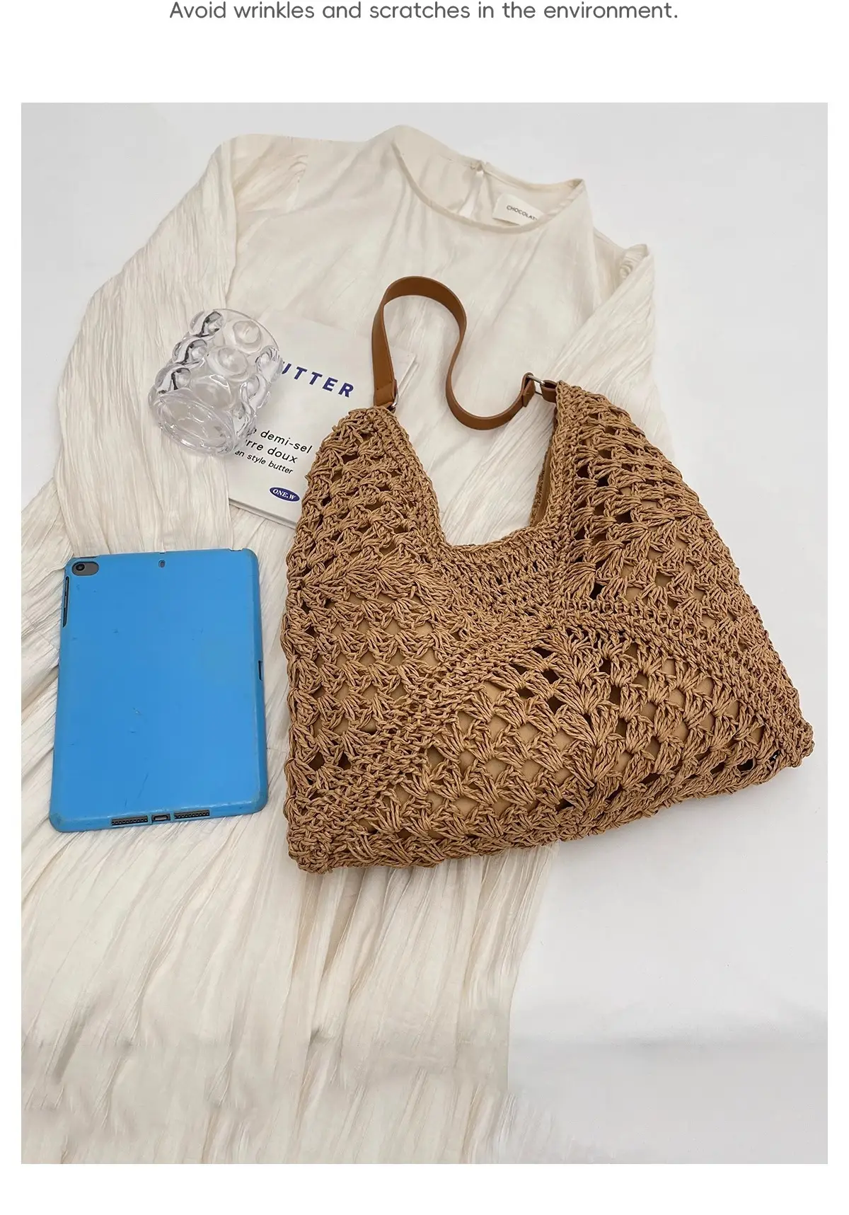 Women's Large Straw Woven Bag for Beach & Commute — feature 12