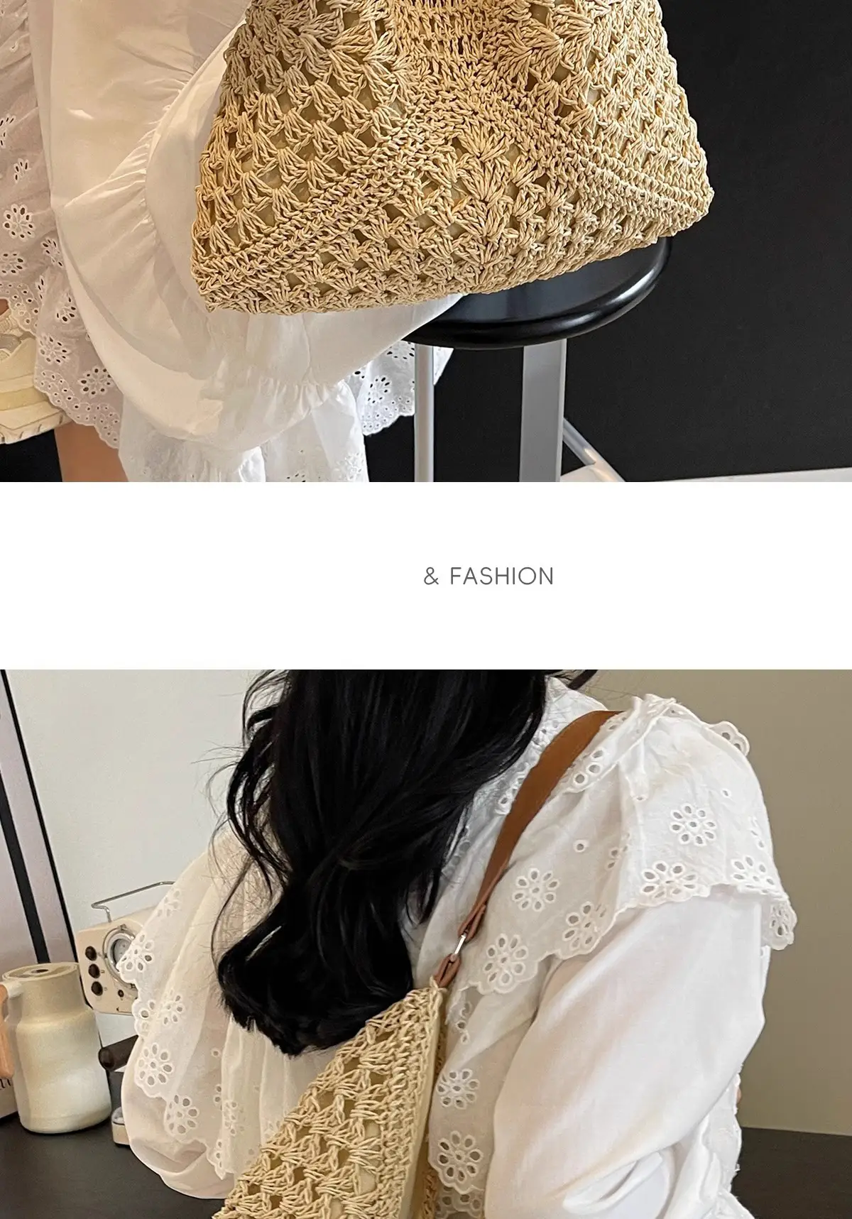 Women's Large Straw Woven Bag for Beach & Commute — feature 4