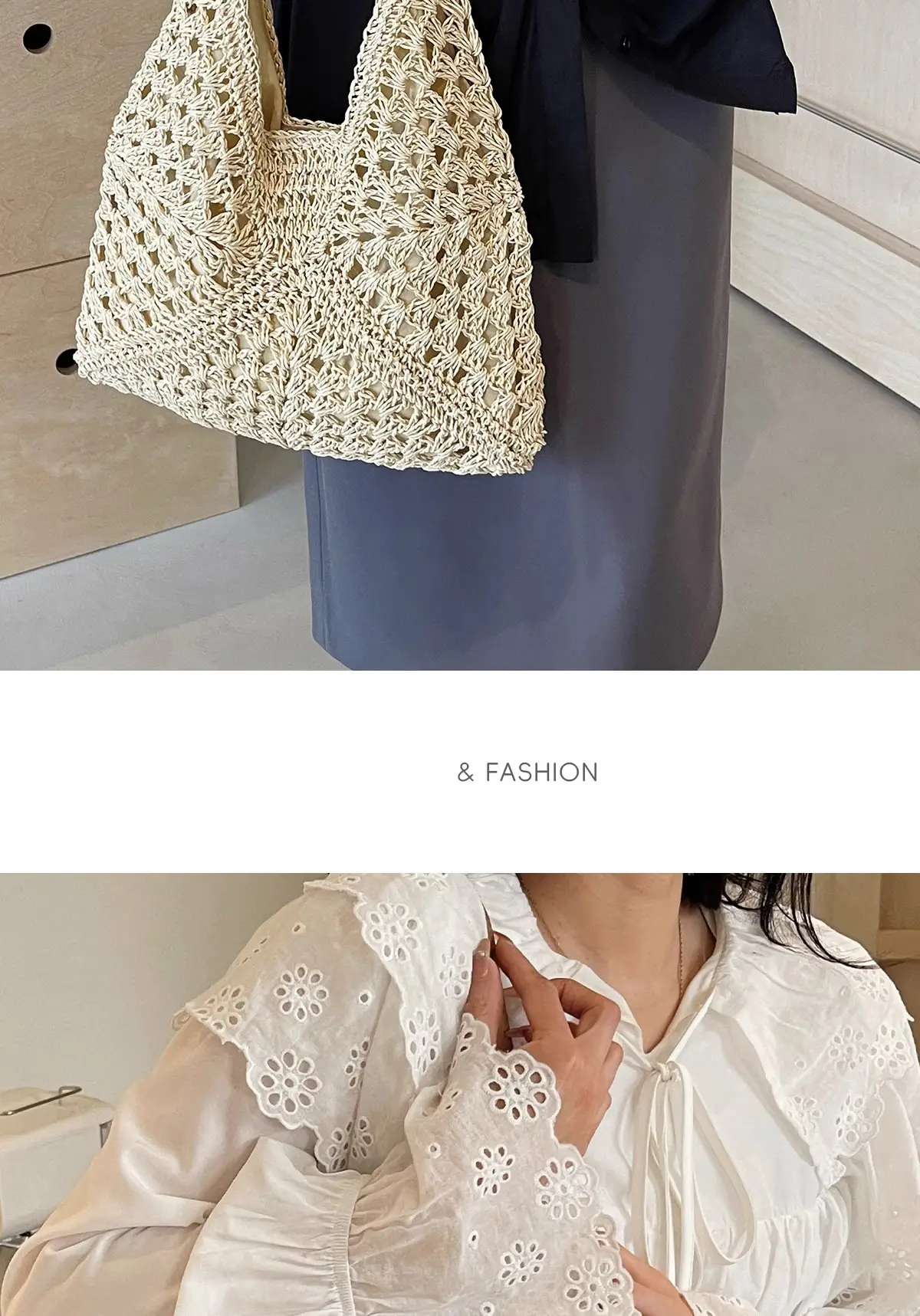 Women's Large Straw Woven Bag for Beach & Commute — feature 6