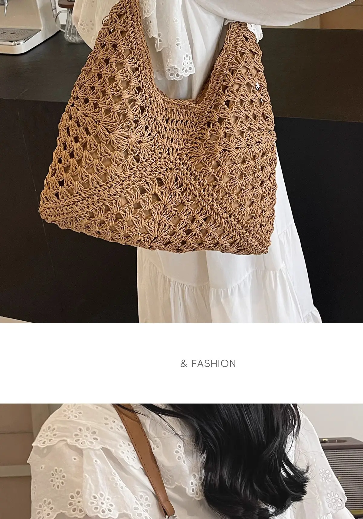 Women's Large Straw Woven Bag for Beach & Commute — feature 8