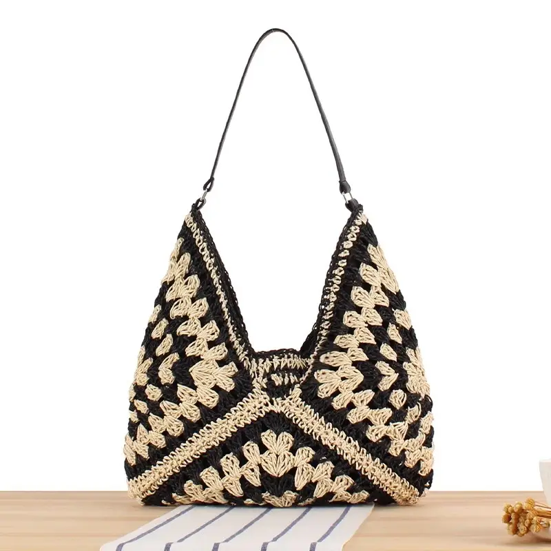 Women's Large Straw Woven Bag for Beach & Commute - Image 3