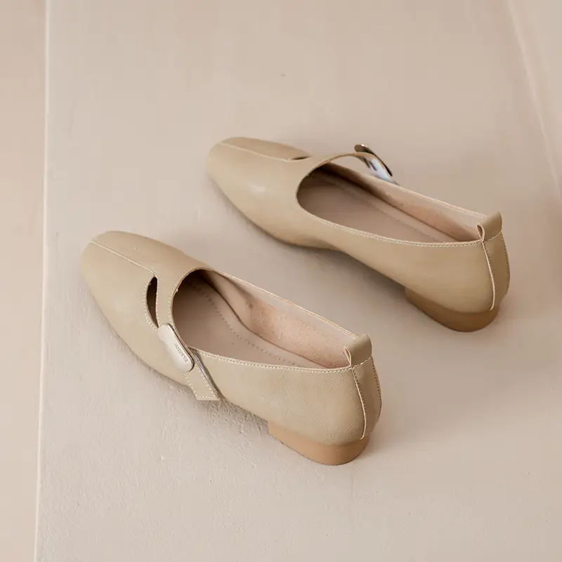 French Flats 2025 New Spring & Fall Flats Cheongsam Thick Heel Women's Shoes Work Clothing Soft Sole Women's Mary Jane Leather Shoes - Image 12