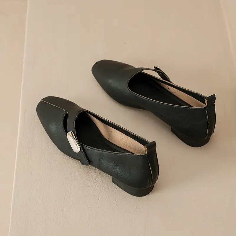 French Flats 2025 New Spring & Fall Flats Cheongsam Thick Heel Women's Shoes Work Clothing Soft Sole Women's Mary Jane Leather Shoes - Image 13
