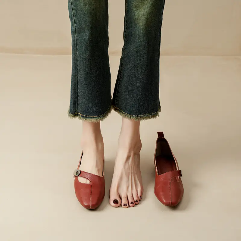 French Flats 2025 New Spring & Fall Flats Cheongsam Thick Heel Women's Shoes Work Clothing Soft Sole Women's Mary Jane Leather Shoes - Image 14