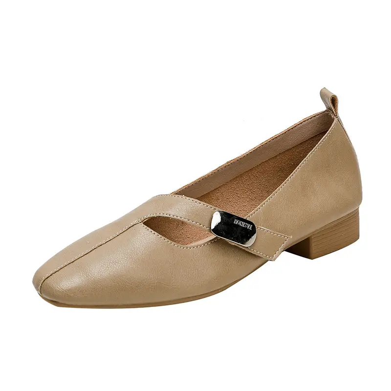 French Flats 2025 New Spring & Fall Flats Cheongsam Thick Heel Women's Shoes Work Clothing Soft Sole Women's Mary Jane Leather Shoes - Image 15