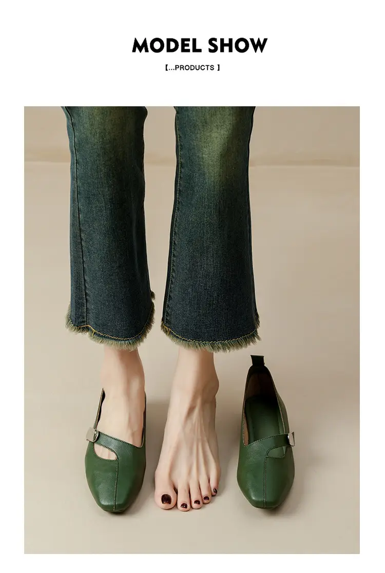 French Flats 2025 New Spring & Fall Flats Cheongsam Thick Heel Women's Shoes Work Clothing Soft Sole Women's Mary Jane Leather Shoes — feature 16
