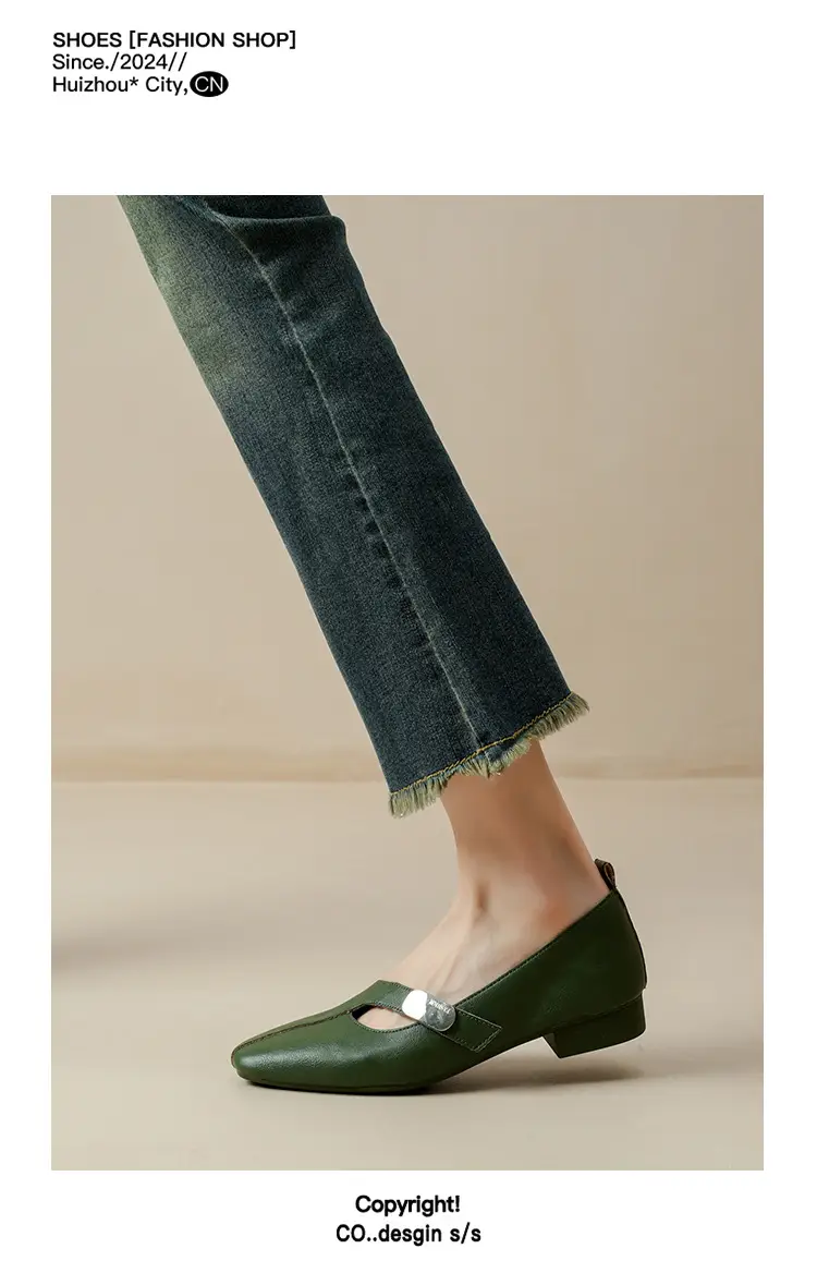 French Flats 2025 New Spring & Fall Flats Cheongsam Thick Heel Women's Shoes Work Clothing Soft Sole Women's Mary Jane Leather Shoes — feature 19