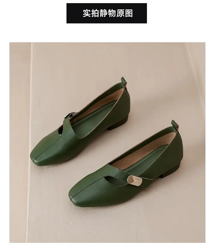 French Flats 2025 New Spring & Fall Flats Cheongsam Thick Heel Women's Shoes Work Clothing Soft Sole Women's Mary Jane Leather Shoes — feature 21