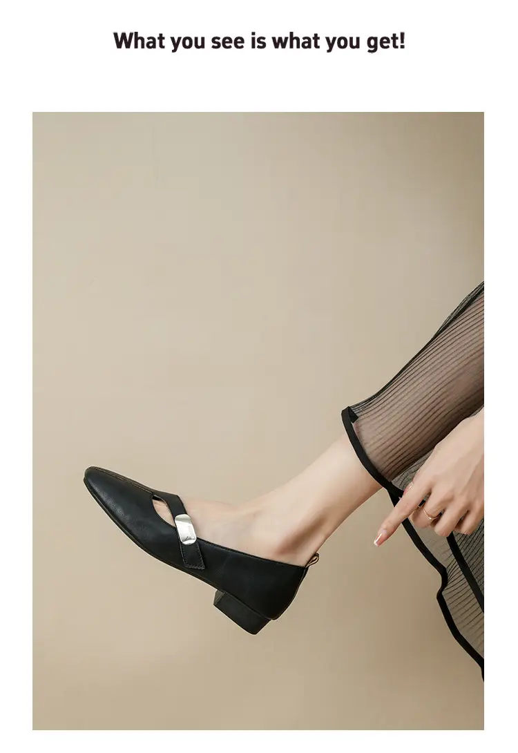 French Flats 2025 New Spring & Fall Flats Cheongsam Thick Heel Women's Shoes Work Clothing Soft Sole Women's Mary Jane Leather Shoes — feature 26