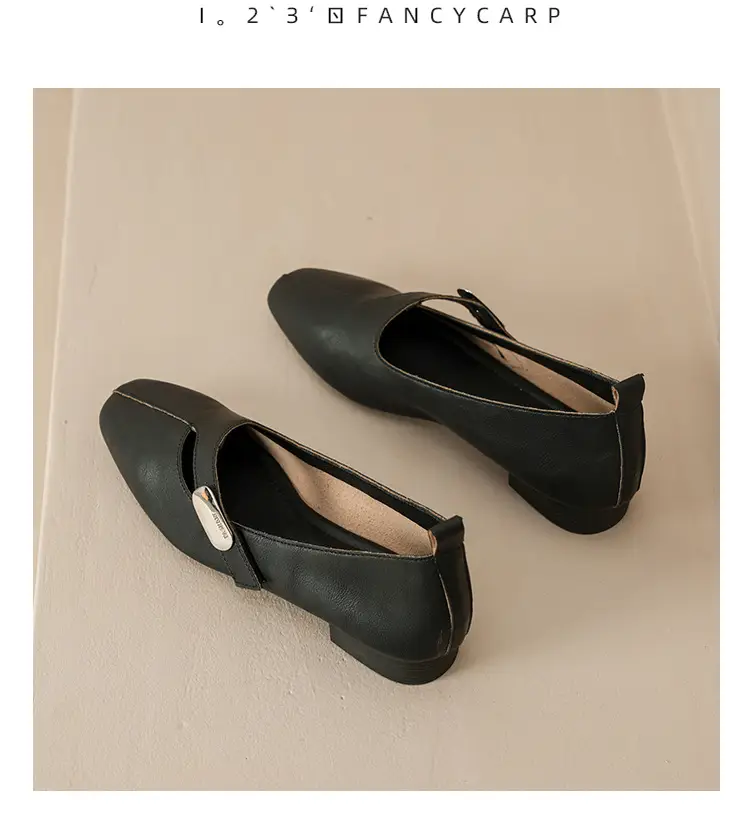 French Flats 2025 New Spring & Fall Flats Cheongsam Thick Heel Women's Shoes Work Clothing Soft Sole Women's Mary Jane Leather Shoes — feature 31