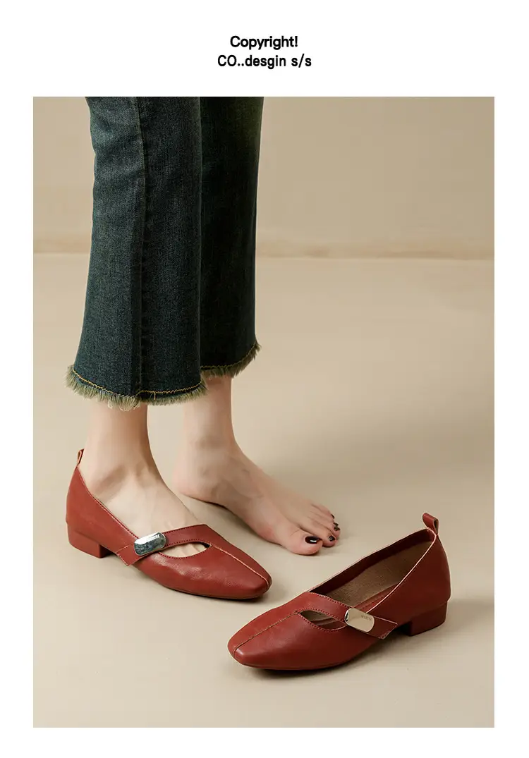French Flats 2025 New Spring & Fall Flats Cheongsam Thick Heel Women's Shoes Work Clothing Soft Sole Women's Mary Jane Leather Shoes — feature 33