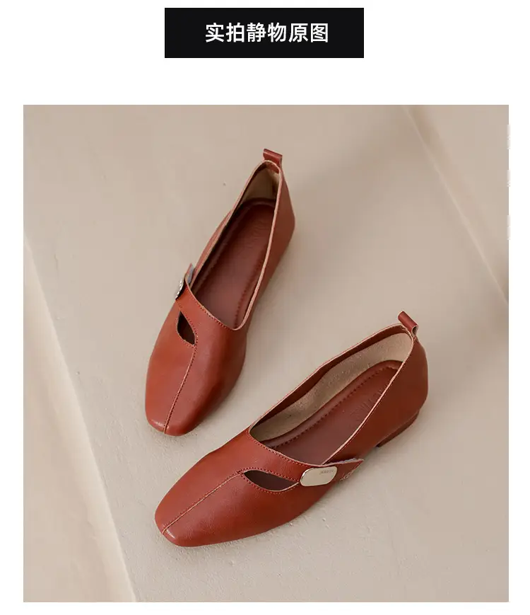 French Flats 2025 New Spring & Fall Flats Cheongsam Thick Heel Women's Shoes Work Clothing Soft Sole Women's Mary Jane Leather Shoes — feature 37