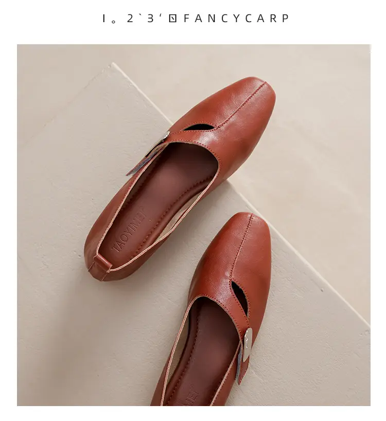 French Flats 2025 New Spring & Fall Flats Cheongsam Thick Heel Women's Shoes Work Clothing Soft Sole Women's Mary Jane Leather Shoes — feature 38