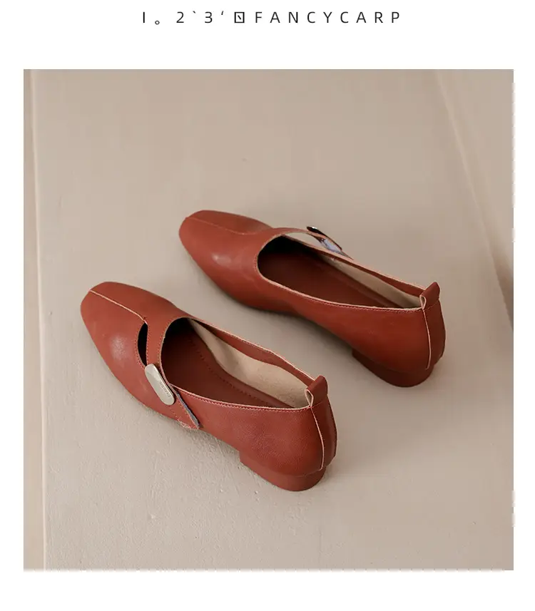 French Flats 2025 New Spring & Fall Flats Cheongsam Thick Heel Women's Shoes Work Clothing Soft Sole Women's Mary Jane Leather Shoes — feature 39
