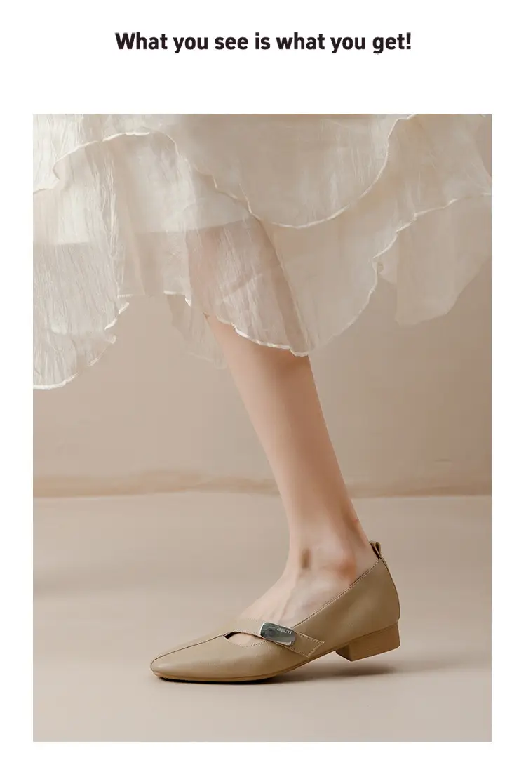 French Flats 2025 New Spring & Fall Flats Cheongsam Thick Heel Women's Shoes Work Clothing Soft Sole Women's Mary Jane Leather Shoes — feature 47