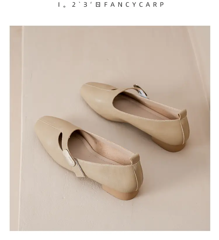 French Flats 2025 New Spring & Fall Flats Cheongsam Thick Heel Women's Shoes Work Clothing Soft Sole Women's Mary Jane Leather Shoes — feature 49