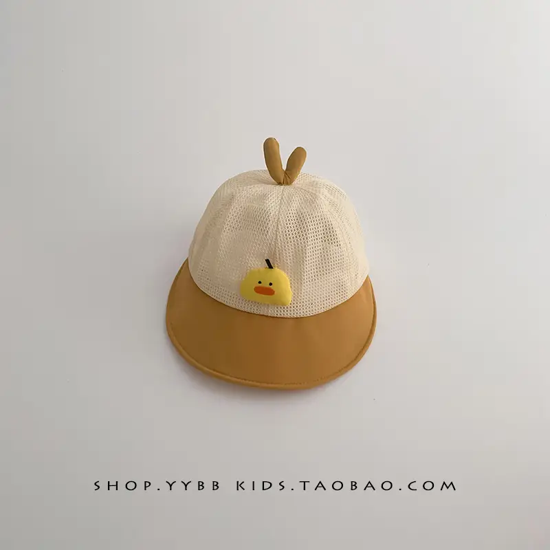 Baby Sun Hat with Cat Ears, Pink Mesh, Large Bristle - Image 4