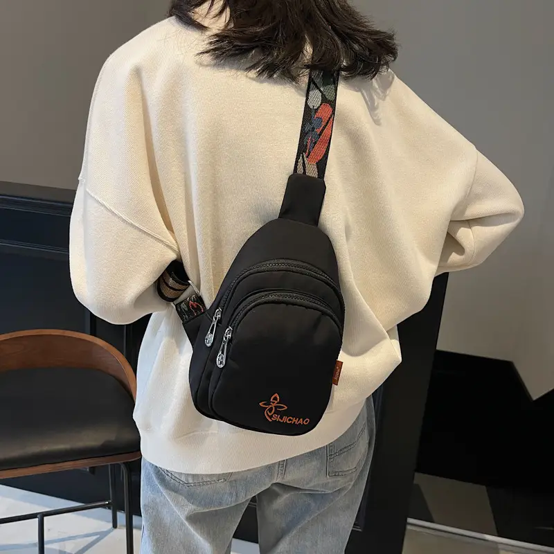 Women Sports Crossbody Bag Black Large Capacity