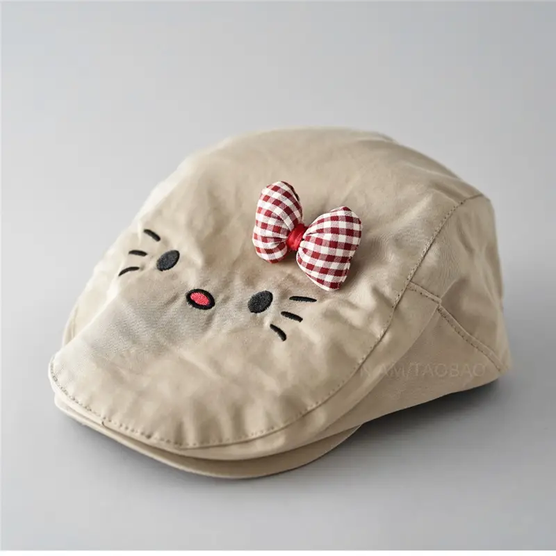 New Three-Dimensional Bow Cat Cap for Women