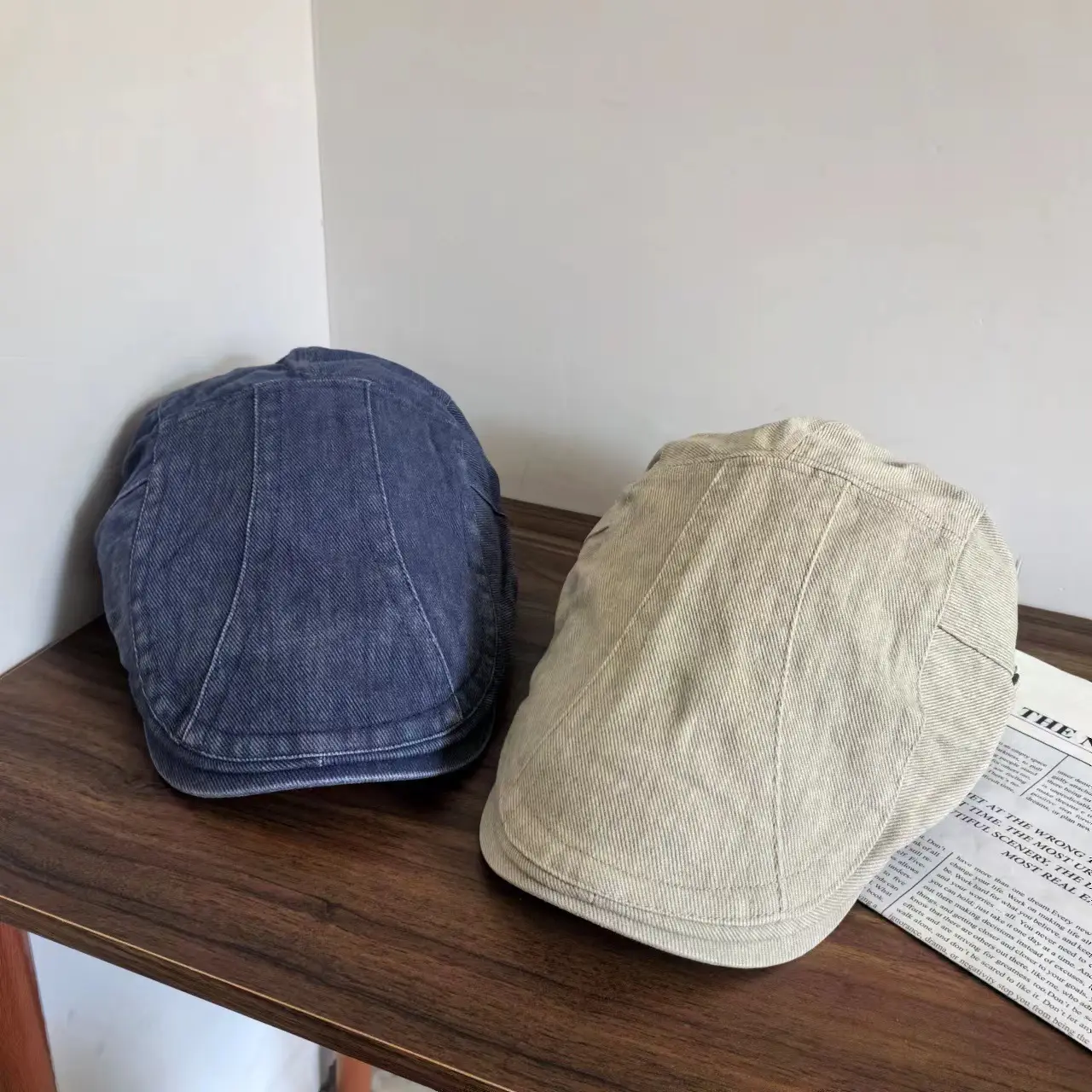 Brown Denim Forward Cap Large Unisex - Image 8