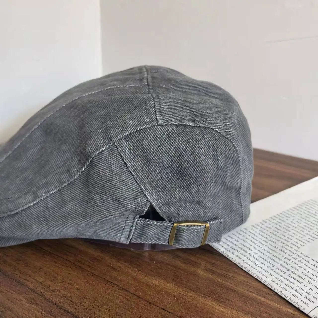 Brown Denim Forward Cap Large Unisex — feature 13